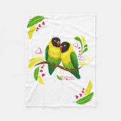 Black Masked Lovebirds Fleecedecke (Vorderseite)