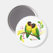 Black Masked Lovebirds Magnet (Vorderseite/Rückseite)