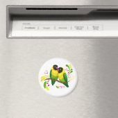 Black Masked Lovebirds Magnet (In Situ (Geschirrspüler))