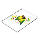 Black Masked Lovebirds Notizblock (Linke Seite)