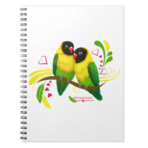 Black Masked Lovebirds Notizblock