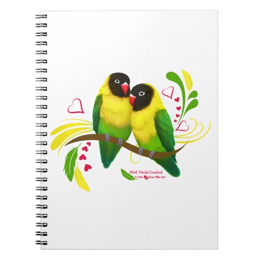 Black Masked Lovebirds Notizblock (Vorderseite)