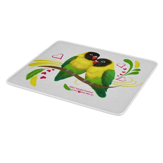 Black Masked Lovebirds Schneidebrett (Ecke)