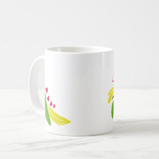 Black Masked Lovebirds Tasse (Vorderseite Links)