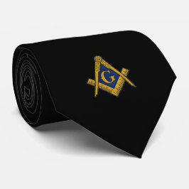 Black Masonic Freemason Master Neck Tie Krawatte