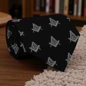 Black Masonic Mauerwerk Freemason Muster Krawatte