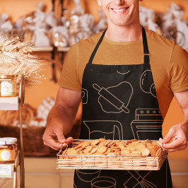 Black Master Koch Vater Backen & Kochen Utensil Schürze