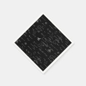 Black Math Equations Graphics Abschluss Serviette (Ecke)