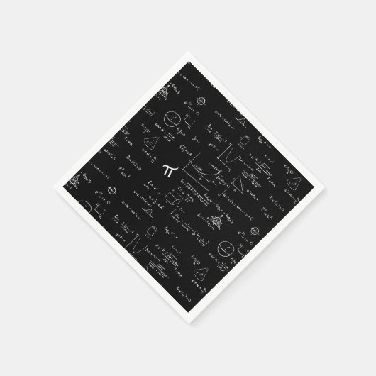 Black Math Equations Graphics Abschluss Serviette (Ecke)