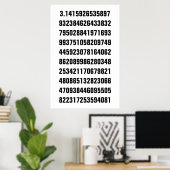 Black Mathematical Pi auf Weiß Poster (Heimbüro)