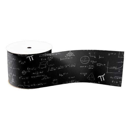 Black Mathematics Equations Gift Wrapping Ripsband (Spule)