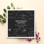 Black Mathematics Graduate Class of Abschluss Serviette<br><div class="desc">Schöne und elegante Abschluss-Servietten mit mathematischen Gleichungen und Grafiken für Ihre Feier. Illustriert und entworfen von Patricia Alvarez.</div>