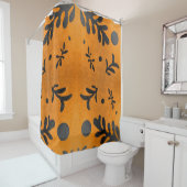 Black Matisse inspiriert Blätter auf Gold Duschvorhang (Beispiel)