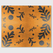 Black Matisse inspiriert Blätter auf Gold Geschenkpapier (Flach)