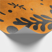 Black Matisse inspiriert Blätter auf Gold Geschenkpapier (Ecke)