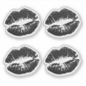 Black Matte Kiss Lips Valentine Day Custom Cut Aufkleber (Vorderseite)