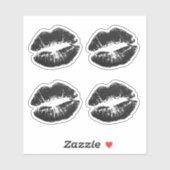 Black Matte Kiss Lips Valentine Day Custom Cut Aufkleber (Blatt)
