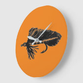 Black Matuka Streamer Fliegenbinden und Angeln Große Wanduhr (Winkel)