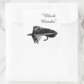 Black Matuka Streamer, Fliegenfischen, Fliegenflie Quadratischer Aufkleber (Tasche)