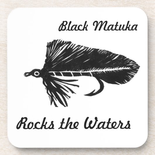 "Black Matuka" Streamer Fly Untersetzer (Vorderseite)
