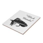 "Black Matuka" Streamer Forellenfliege Fliesen. Fliese (Seite)