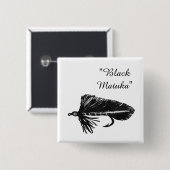 Black Matuka Streamer für Fliegenfischen, Fliegenb Button (Vorne & Hinten)