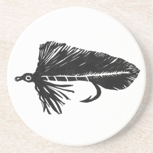 Black Matuka Streamer Trout Fly Untersetzer (Vorne)
