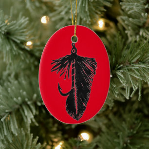 Black "Matuka" streamer" Weihnachtsschmuck