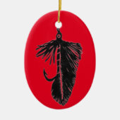 Black "Matuka" streamer" Weihnachtsschmuck (Vorne)