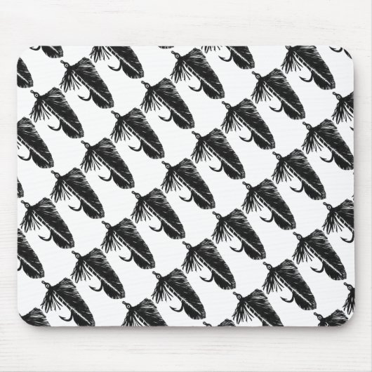 "Black Matuka - Tiled" Classic Trout Fly Mousepad (Vorne)