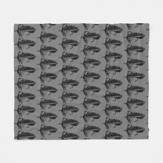 Black Matuka Trout Fly Fly Fliegenfischer Stream Fleecedecke (Vorderseite (Horizontal))