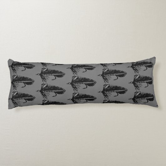 Black Matuka Trout Fly Fly Fliegenfischer Stream Seitenschläferkissen (Rückseite)