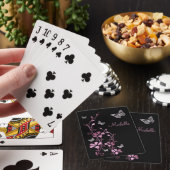 Black Mauve Silver Butterfly Playing Cards Spielkarten (In Situ)