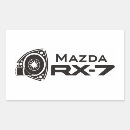 Black Mazda RX-7 Rotary Motor Stickers (Vorderseite)