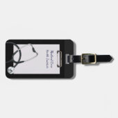 Black Medical Clipboard mit Stethoscope Gepäckanhänger (Vorderseite horizontal)