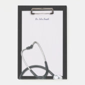 Black Medical Clipboard mit Stethoscope Post-it Klebezettel (Vorderseite)