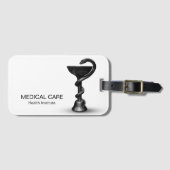 Black Medical Schlange Bowl Hygieia White Caduceus Gepäckanhänger (Vorderseite (Horizontal))