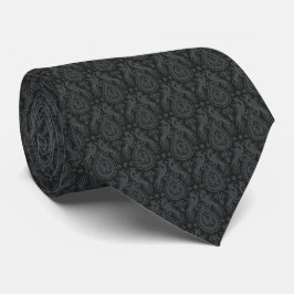 Black Medieval Dragons Neck Tie Krawatte