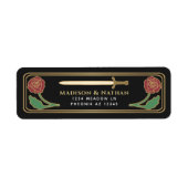 Black Medieval Fantasy Gold Sword Wedding Label (Vorne)