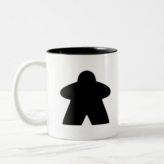 Black Meeple Board Game Piece Zweifarbige Tasse (Links)