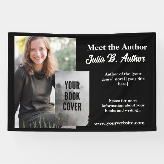 Black Meet the Author Table Banner - Buchsignierun (Horizontal)
