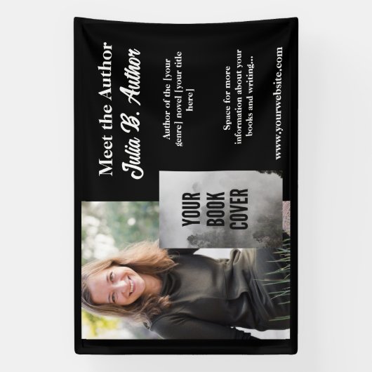 Black Meet the Author Table Banner - Buchsignierun (Vertikal)