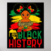 Black Melanin Girl I Am Black History Mont Kinder Poster (Vorne)