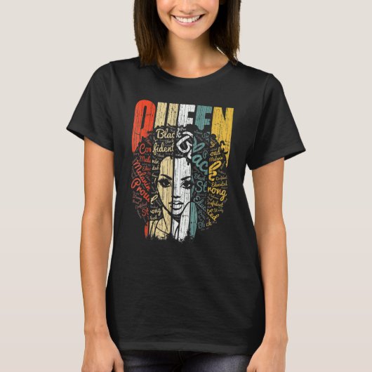 Black Melanin Queen Afro Women Gift Black History T-Shirt (Vorderseite)