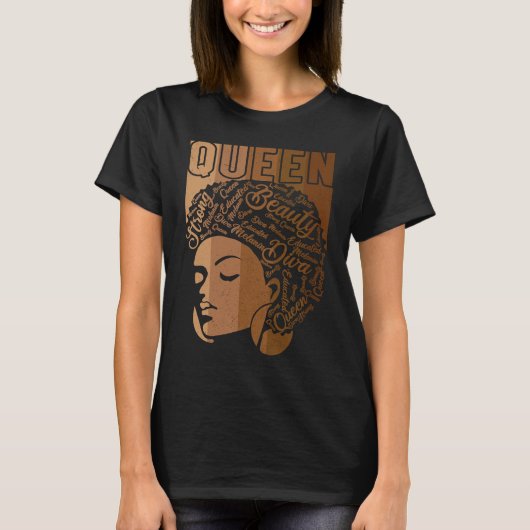 Black Melanin Queen Apparel African American Afro  T-Shirt (Vorderseite)