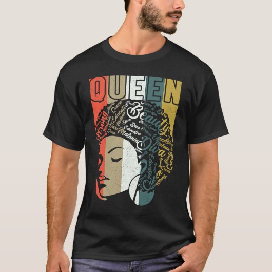 Black Melanin Queen Apparel African American Afro  T-Shirt (Vorderseite)