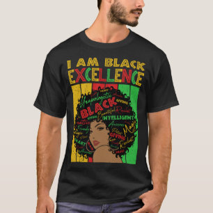 Black Melanin Schwarze Exzellenz Afro Hair Gir T-Shirt