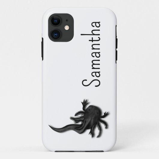 Black Melanoid Axolotl Art Case-Mate iPhone Hülle (Rückseite)