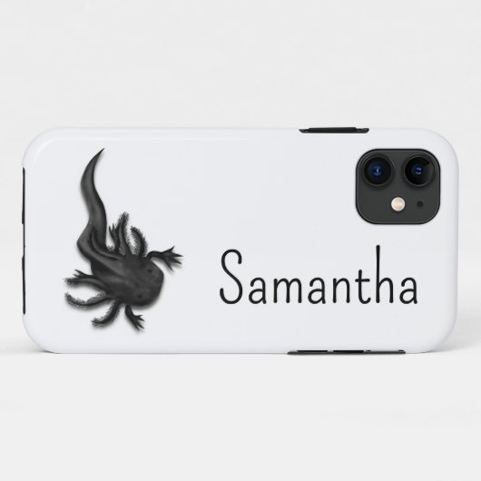 Black Melanoid Axolotl Art Case-Mate iPhone Hülle (Rückseite (Horizontal))