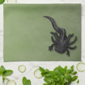 Black Melanoid Axolotl Art Geschirrtuch (Gefaltet)